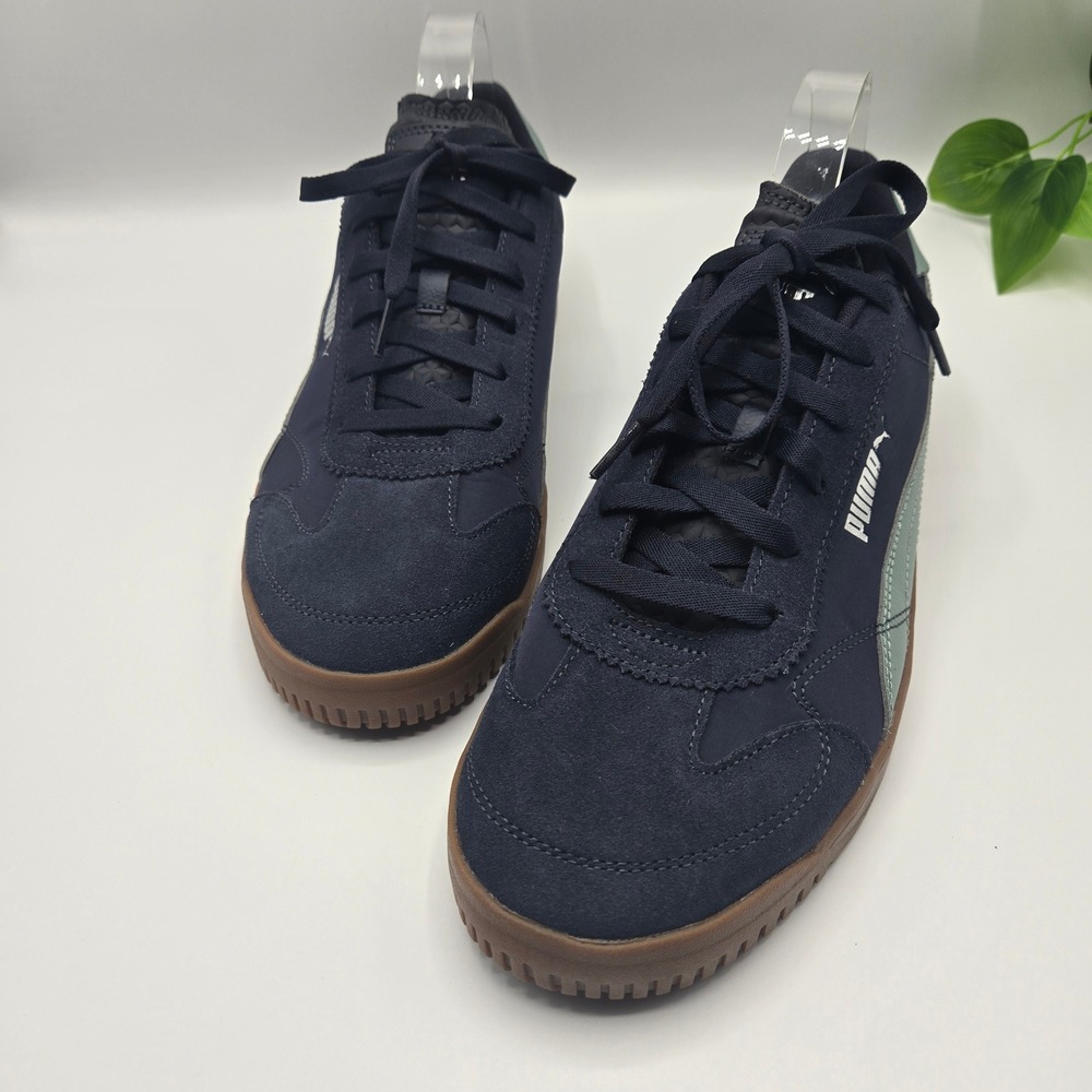 Puma Palermo Sneakers Navy Green Gum Sole Low Top 397450-05 MENS 12 NO INSOLES